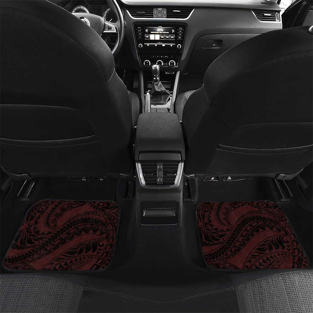 Heart Health Awareness Car Mats Warrior Wears Red Polynesian Style