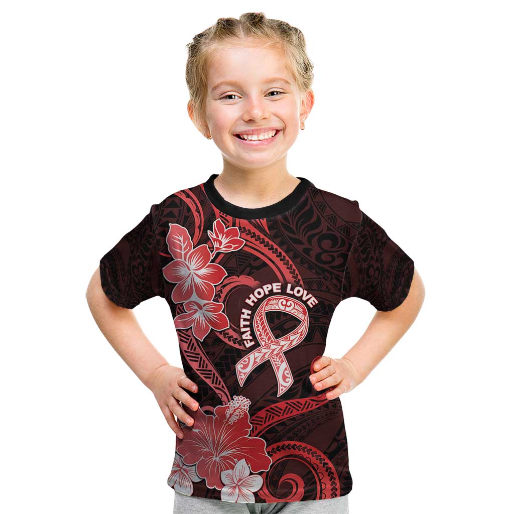 Heart Health Awareness Kid T Shirt Warrior Wears Red Polynesian Style LT05 Red - Polynesian Pride