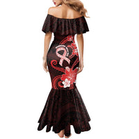 Heart Health Awareness Mermaid Dress Warrior Wears Red Polynesian Style