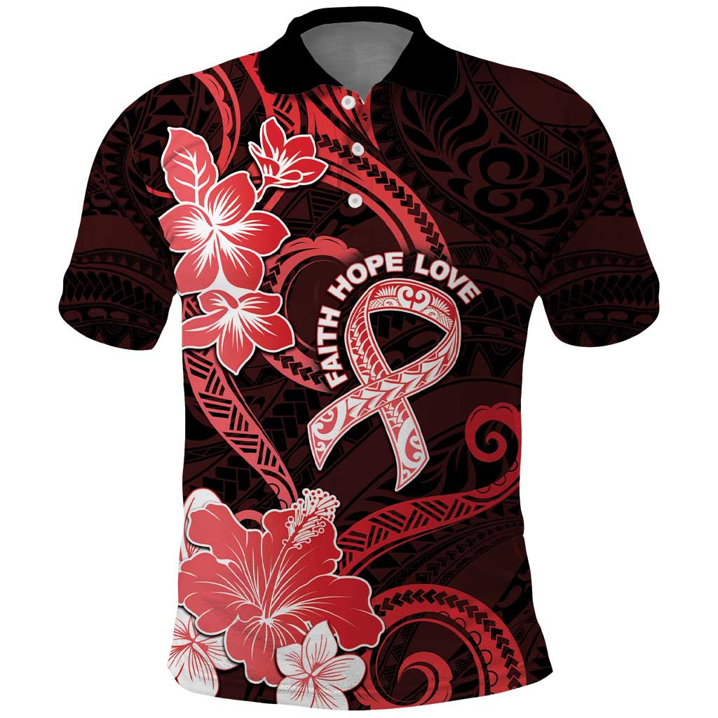 Heart Health Awareness Polo Shirt Warrior Wears Red Polynesian Style LT05 Red - Polynesian Pride