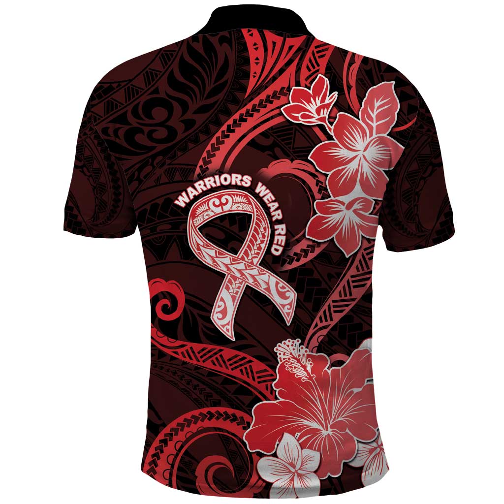 Heart Health Awareness Polo Shirt Warrior Wears Red Polynesian Style LT05 - Polynesian Pride