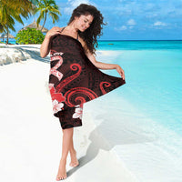 Heart Health Awareness Sarong Warrior Wears Red Polynesian Style