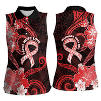 Heart Health Awareness Women Sleeveless Polo Shirt Warrior Wears Red Polynesian Style LT05 - Polynesian Pride