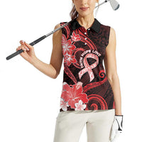 Heart Health Awareness Women Sleeveless Polo Shirt Warrior Wears Red Polynesian Style LT05 - Polynesian Pride