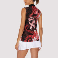 Heart Health Awareness Women Sleeveless Polo Shirt Warrior Wears Red Polynesian Style LT05 - Polynesian Pride