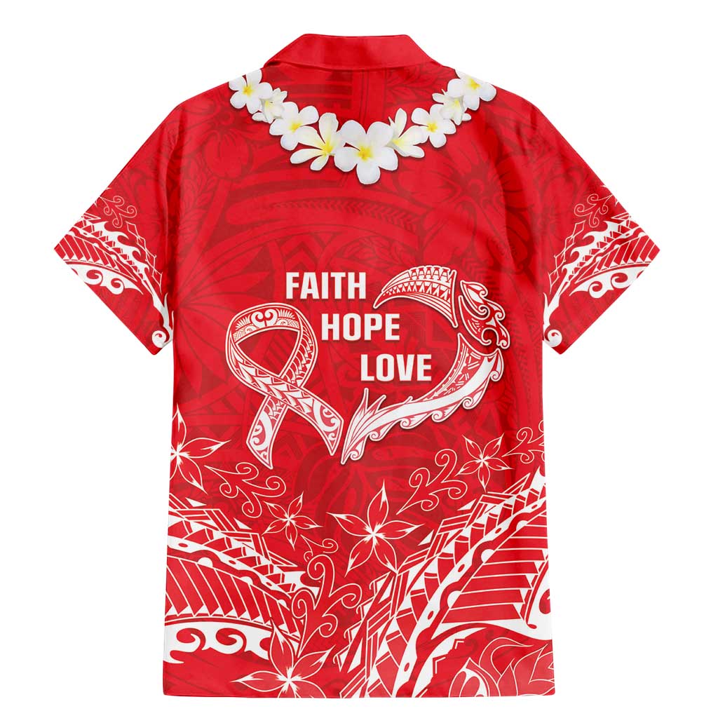 Heart Health Awareness Family Matching Mermaid Dress and Hawaiian Shirt Polynesian Red Ribbon