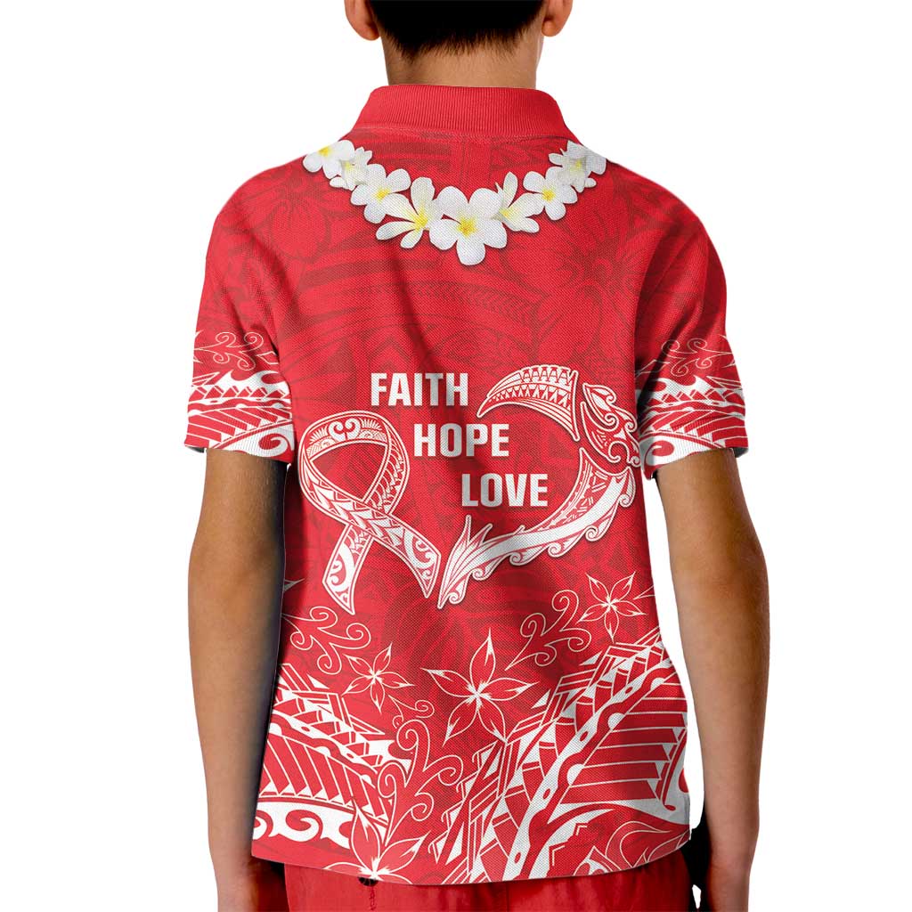 Heart Health Awareness Kid Polo Shirt Polynesian Red Ribbon LT05 - Polynesian Pride