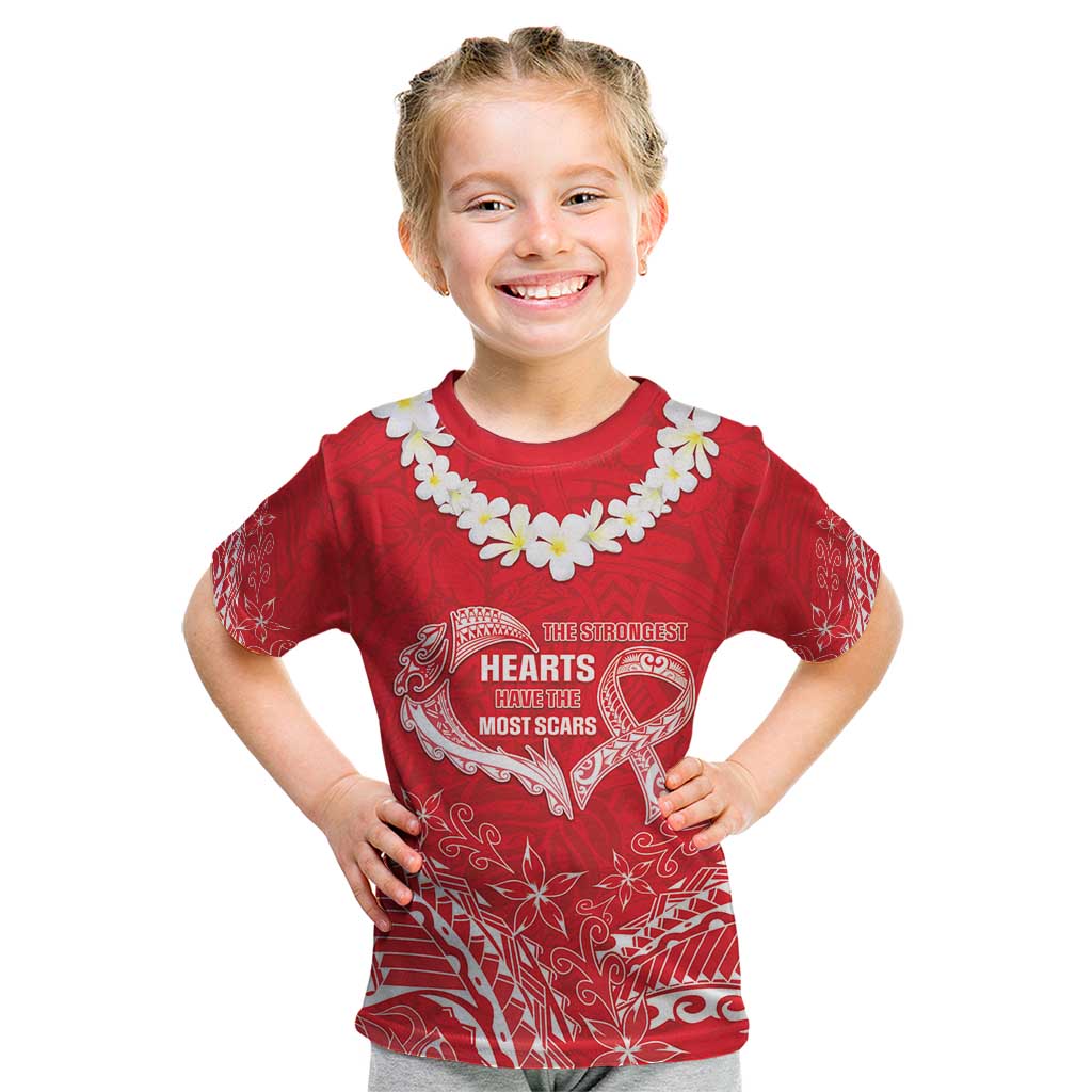 Heart Health Awareness Kid T Shirt Polynesian Red Ribbon LT05 Red - Polynesian Pride