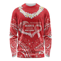 Heart Health Awareness Long Sleeve Shirt Polynesian Red Ribbon LT05 Unisex Red - Polynesian Pride