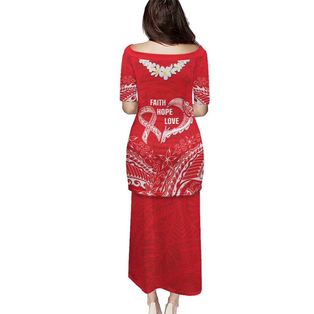 Heart Health Awareness Puletasi Polynesian Red Ribbon