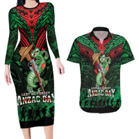 New Zealand ANZAC Day Couples Matching Long Sleeve Bodycon Dress and Hawaiian Shirt Aotearoa Hei Tiki