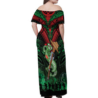 New Zealand ANZAC Day Family Matching Off Shoulder Maxi Dress and Hawaiian Shirt Aotearoa Hei Tiki