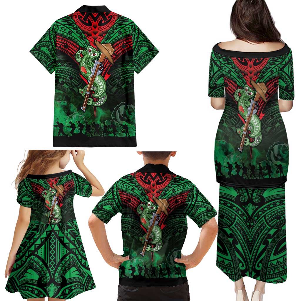 New Zealand ANZAC Day Family Matching Puletasi and Hawaiian Shirt Aotearoa Hei Tiki