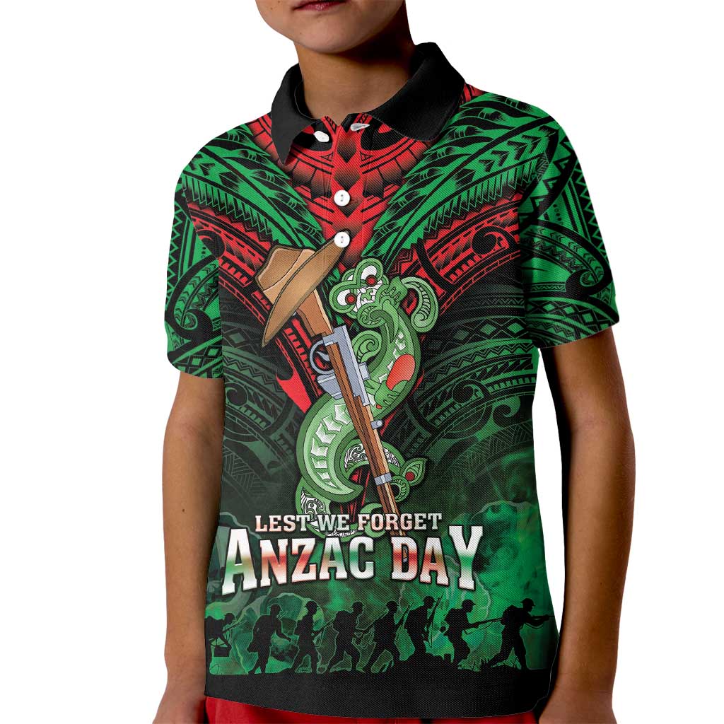 New Zealand ANZAC Day Kid Polo Shirt Aotearoa Hei Tiki