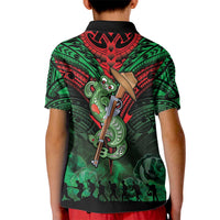 New Zealand ANZAC Day Kid Polo Shirt Aotearoa Hei Tiki