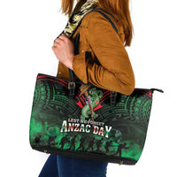 New Zealand ANZAC Day Leather Tote Bag Aotearoa Hei Tiki