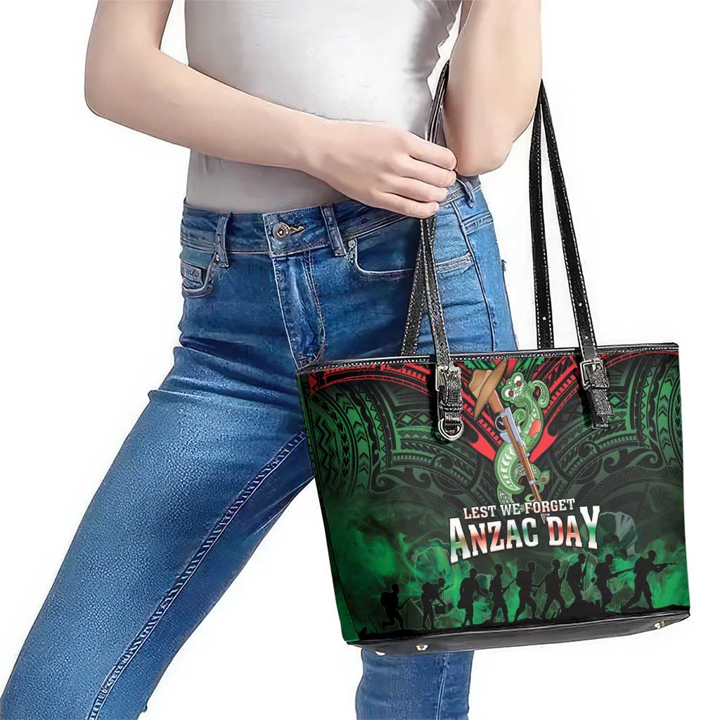 New Zealand ANZAC Day Leather Tote Bag Aotearoa Hei Tiki
