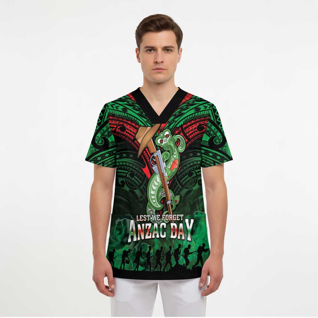New Zealand ANZAC Day Scrub Top Aotearoa Hei Tiki - Polynesian Pride