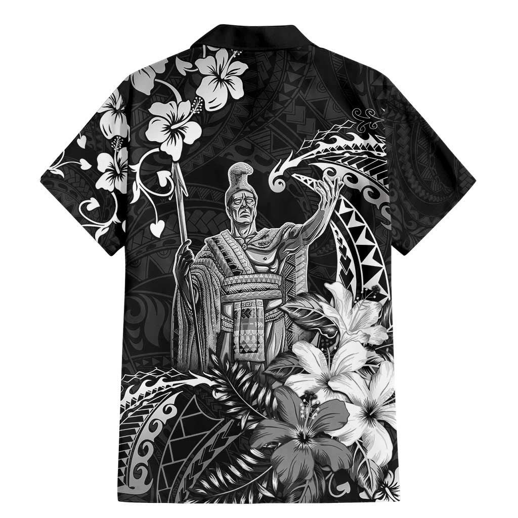 Hawaii King Kamehameha Day Family Matching Mermaid Dress and Hawaiian Shirt Polynesian Pattern Mix Hibiscus Black