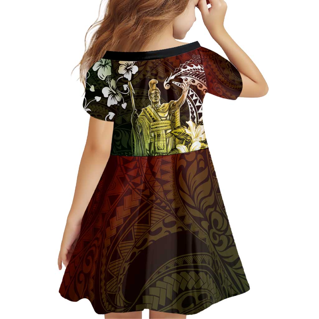 Hawaii King Kamehameha Day Family Matching Puletasi and Hawaiian Shirt Polynesian Pattern Mix Hibiscus Reggae