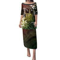 Hawaii King Kamehameha Day Family Matching Puletasi and Hawaiian Shirt Polynesian Pattern Mix Hibiscus Reggae