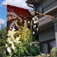 Hawaii King Kamehameha Day Garden Flag Polynesian Pattern Mix Hibiscus Reggae