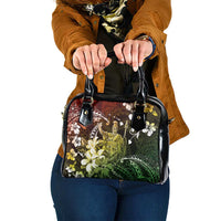 Hawaii King Kamehameha Day Shoulder Handbag Polynesian Pattern Mix Hibiscus Reggae