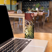 Hawaii King Kamehameha Day Skinny Tumbler Polynesian Pattern Mix Hibiscus Reggae