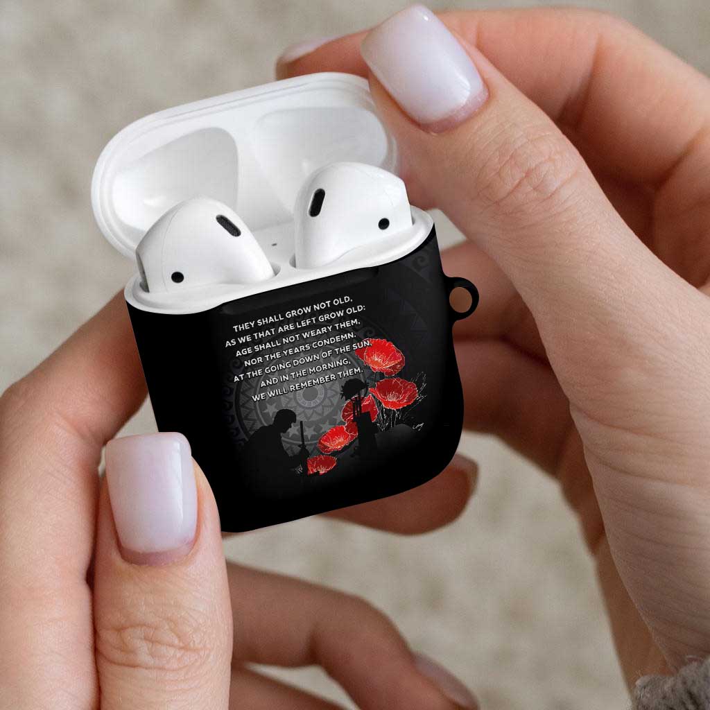 Cook Islands ANZAC Day AirPods Case Soldier Silhouette Remembrance