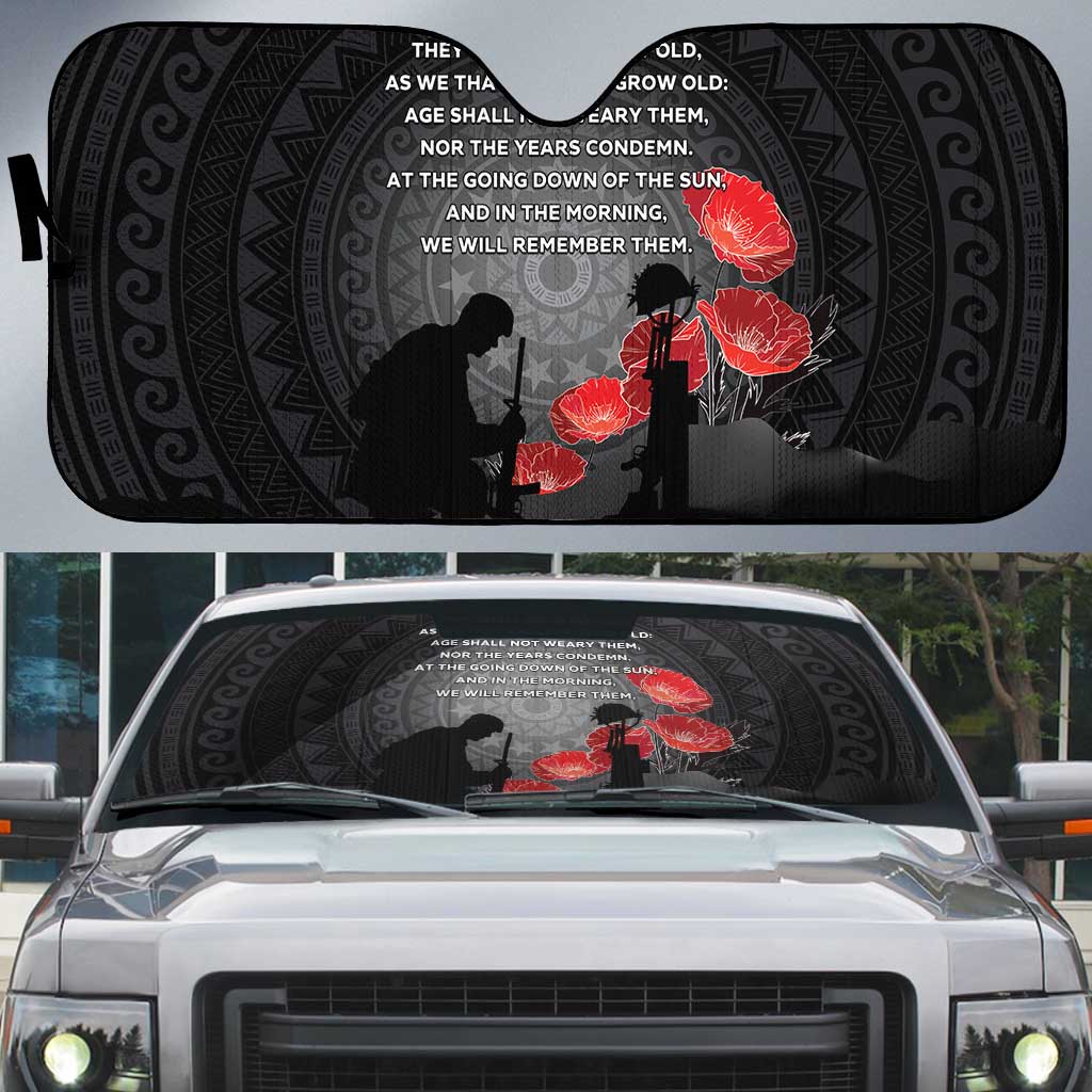Cook Islands ANZAC Day Auto Sun Shade Soldier Silhouette Remembrance
