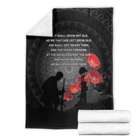 Cook Islands ANZAC Day Blanket Soldier Silhouette Remembrance