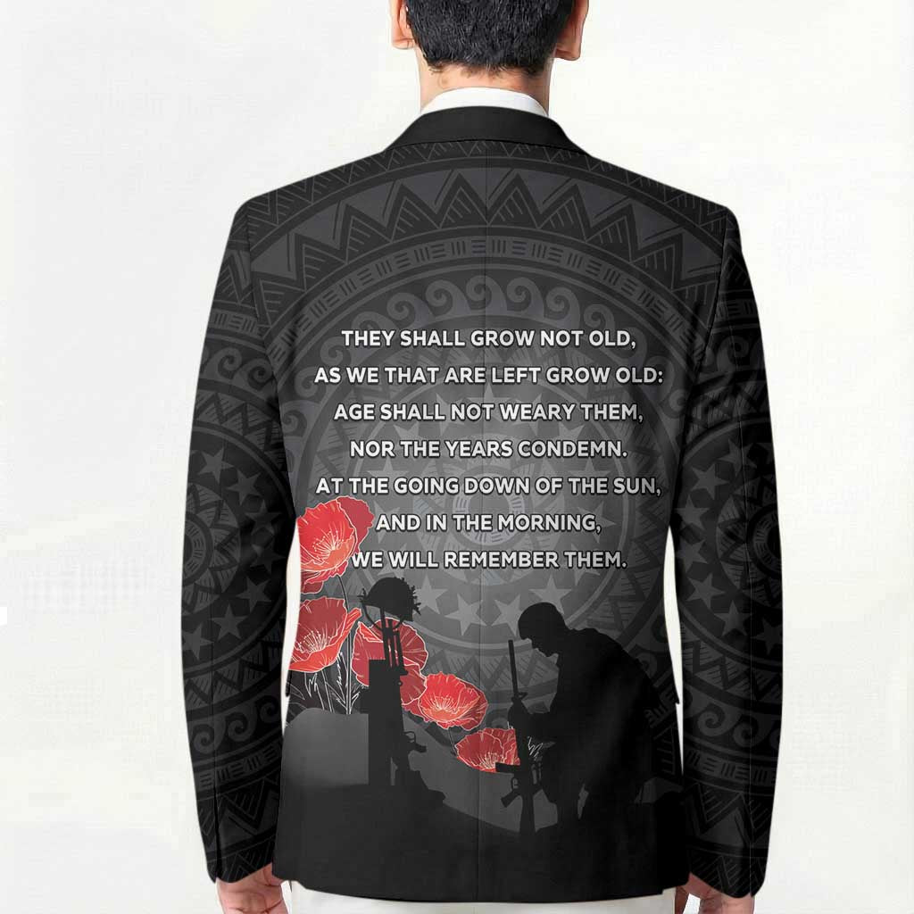 Cook Islands ANZAC Day Blazer Soldier Silhouette Remembrance