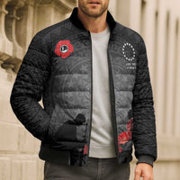 Cook Islands ANZAC Day Bomber Puffer Jacket Soldier Silhouette Remembrance