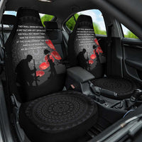 Cook Islands ANZAC Day Car Seat Cover Soldier Silhouette Remembrance LT05 One Size Black - Polynesian Pride