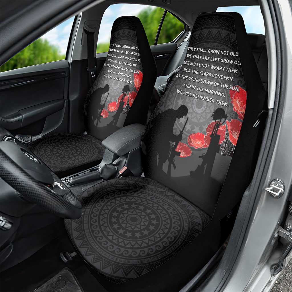 Cook Islands ANZAC Day Car Seat Cover Soldier Silhouette Remembrance LT05 - Polynesian Pride
