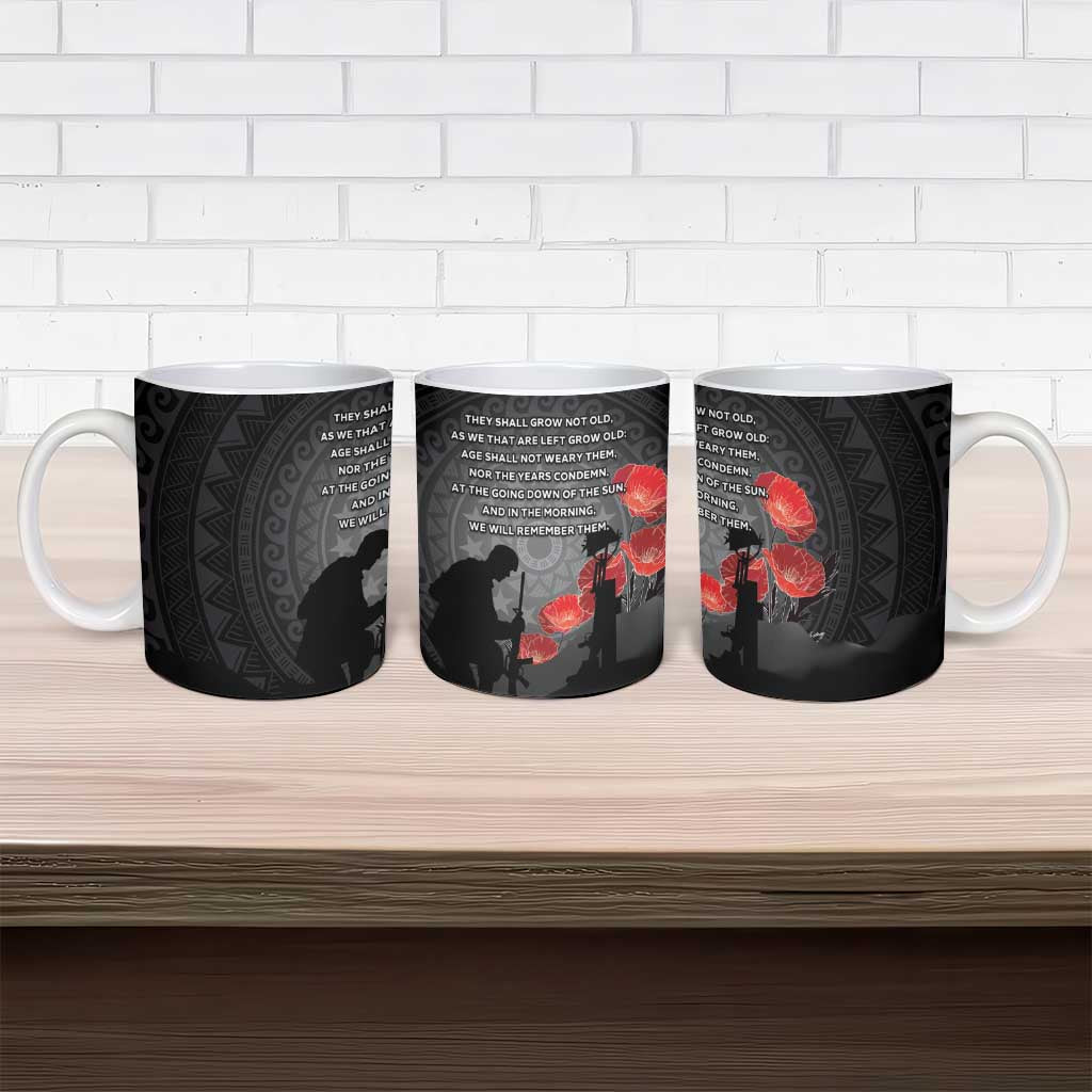Cook Islands ANZAC Day Ceramic Mug Soldier Silhouette Remembrance