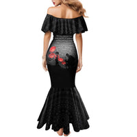 Cook Islands ANZAC Day Family Matching Mermaid Dress and Hawaiian Shirt Soldier Silhouette Remembrance