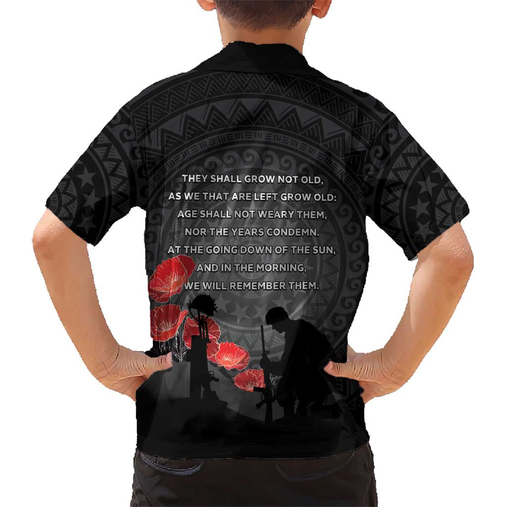 Cook Islands ANZAC Day Family Matching Summer Maxi Dress and Hawaiian Shirt Soldier Silhouette Remembrance