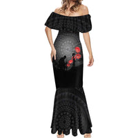 Cook Islands ANZAC Day Mermaid Dress Soldier Silhouette Remembrance