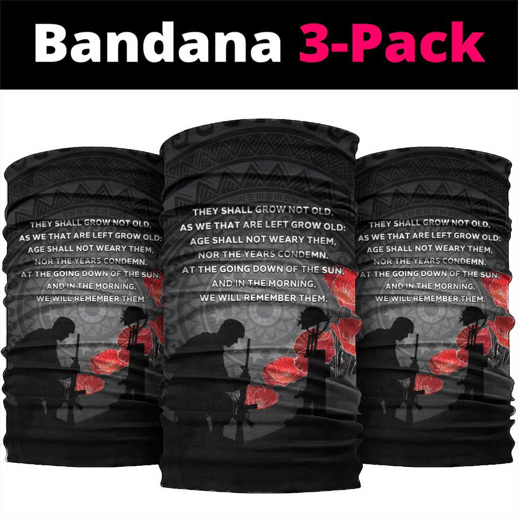 Cook Islands ANZAC Day Neck Gaiter Soldier Silhouette Remembrance