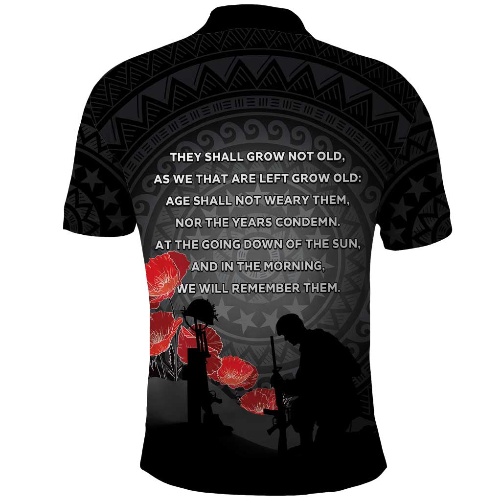 Cook Islands ANZAC Day Polo Shirt Soldier Silhouette Remembrance