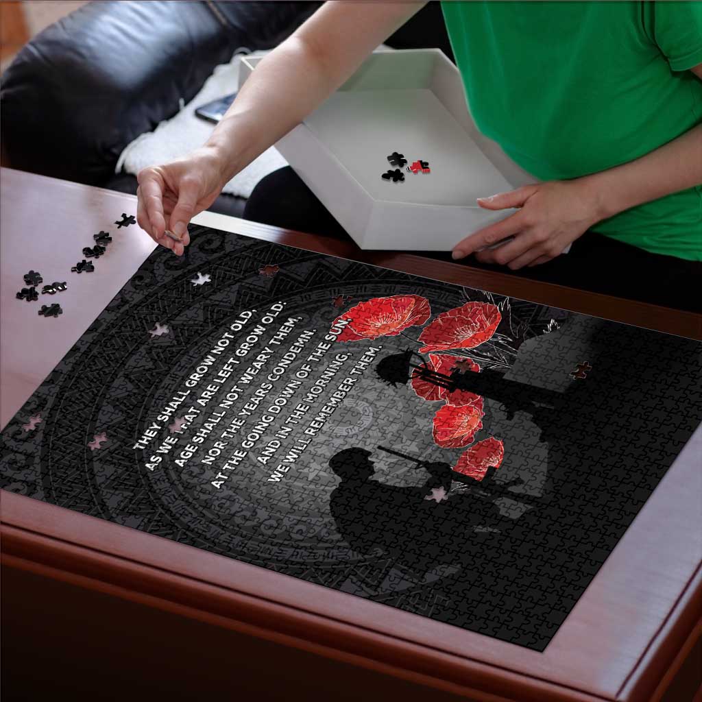 Cook Islands ANZAC Day Puzzle Soldier Silhouette Remembrance