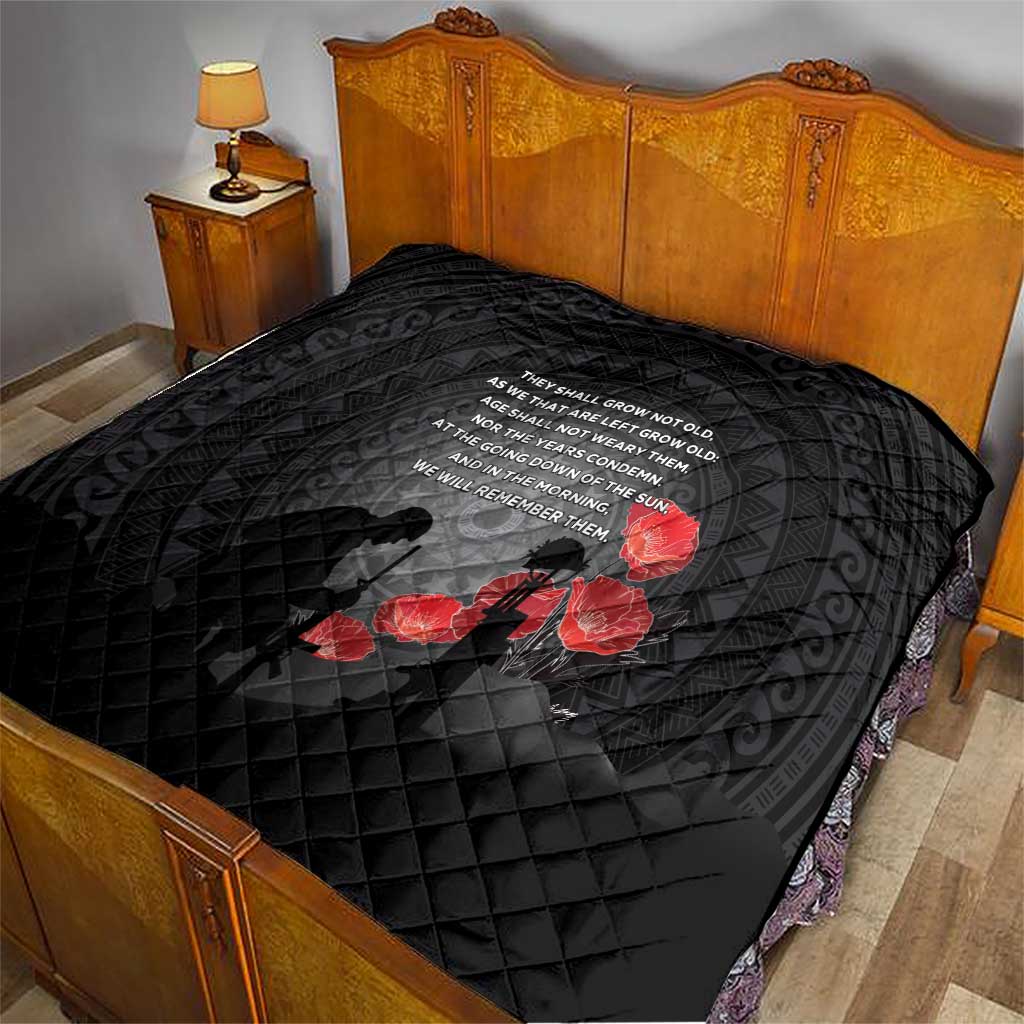 Cook Islands ANZAC Day Quilt Soldier Silhouette Remembrance