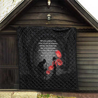 Cook Islands ANZAC Day Quilt Soldier Silhouette Remembrance