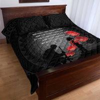 Cook Islands ANZAC Day Quilt Bed Set Soldier Silhouette Remembrance