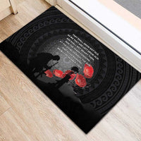 Cook Islands ANZAC Day Rubber Doormat Soldier Silhouette Remembrance