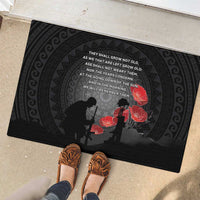 Cook Islands ANZAC Day Rubber Doormat Soldier Silhouette Remembrance