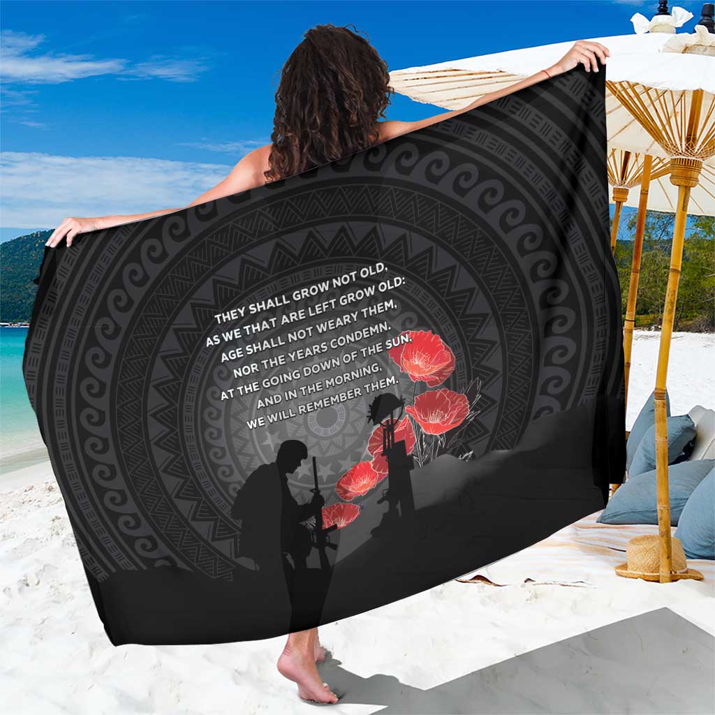 Cook Islands ANZAC Day Sarong Soldier Silhouette Remembrance
