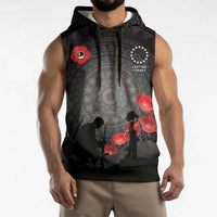 Cook Islands ANZAC Day Sleeveless Hoodie Soldier Silhouette Remembrance LT05 - Polynesian Pride