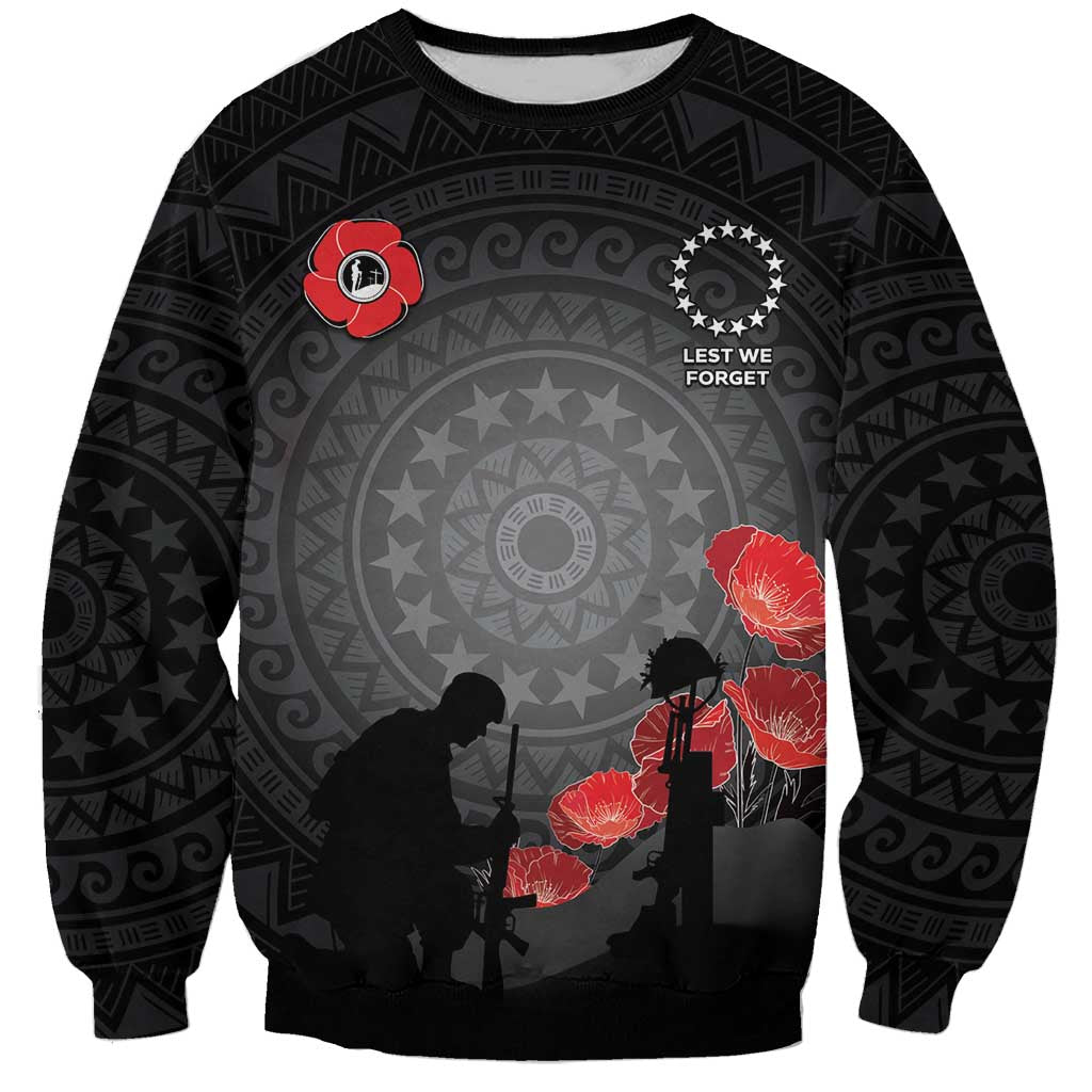 Cook Islands ANZAC Day Sweatshirt Soldier Silhouette Remembrance
